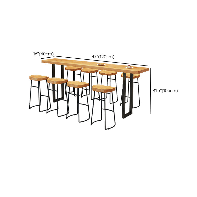 Tavolo Da Bar Rettangolare Industriale Aklaus 113 Cm - Struttura In Metallo Nero, Altezza 101,6 Cm, Piedini Regolabili, Per Cucina, Soggiorno E Ingreso