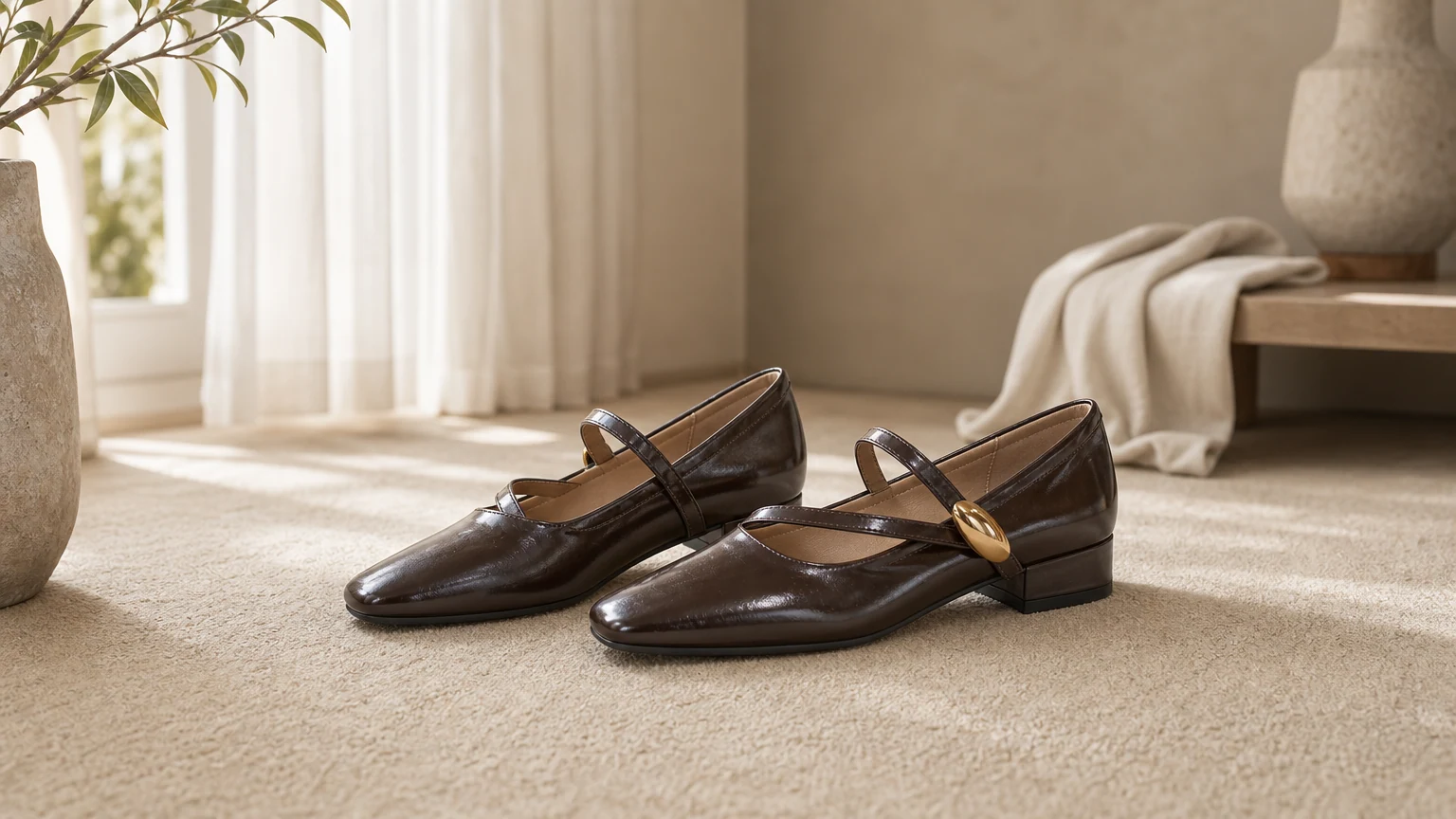 Leichte Ballerinas mit überkreuzten Riemen im Lifestyle-Stil