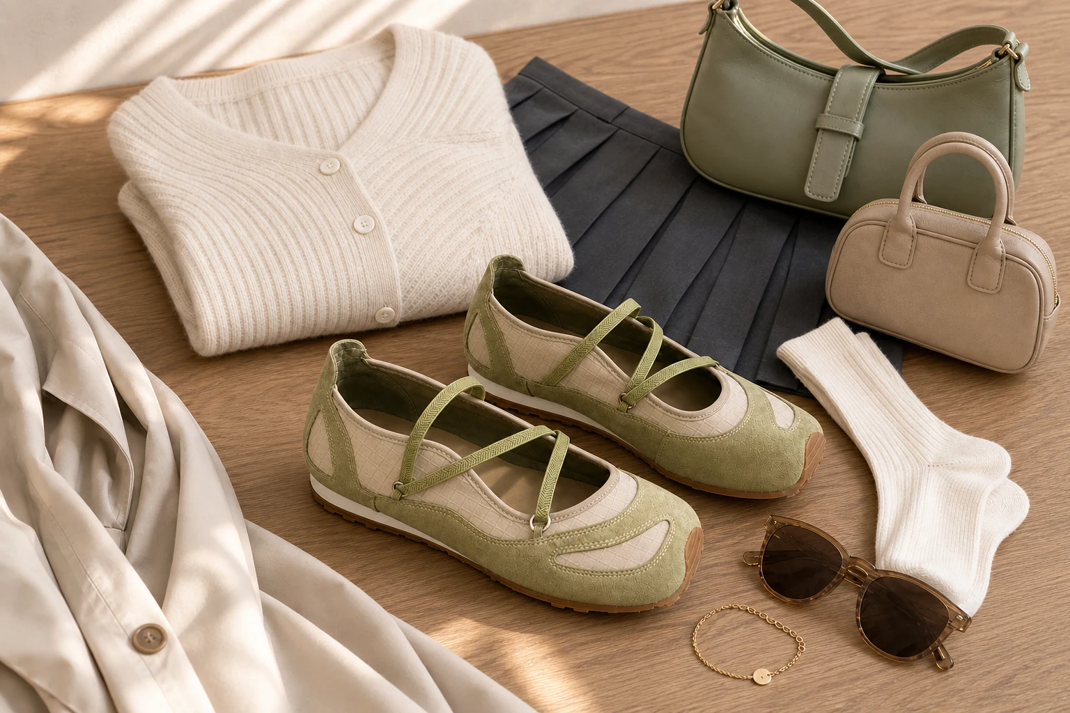 Mary Jane Flats Produkt-in-Kontext-Lifestyle-Szene