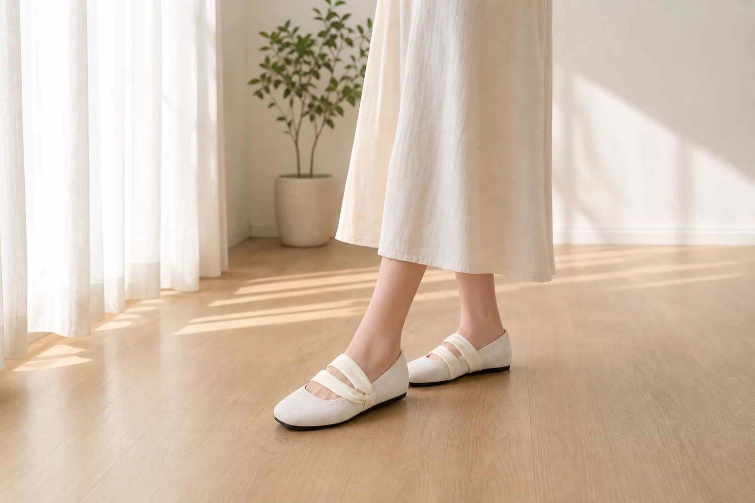Scène de style de vie montrant les chaussures Mary Jane en contexte