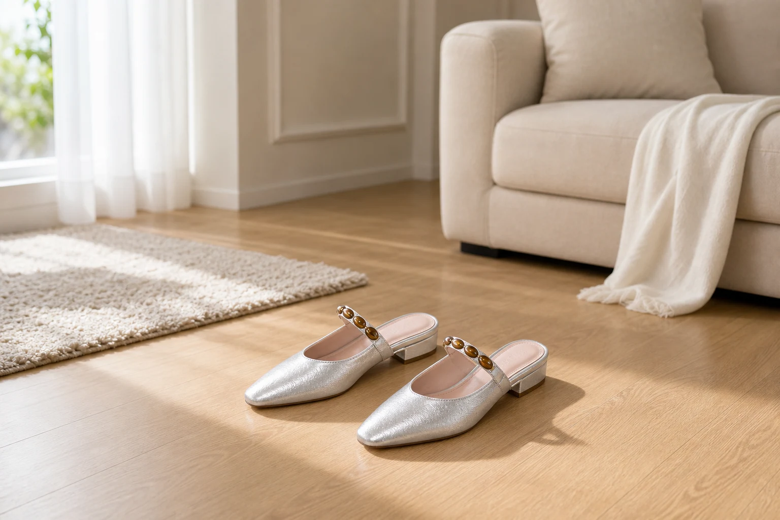 Scena di stile di vita che mostra le scarpe in un ambiente casual vestito